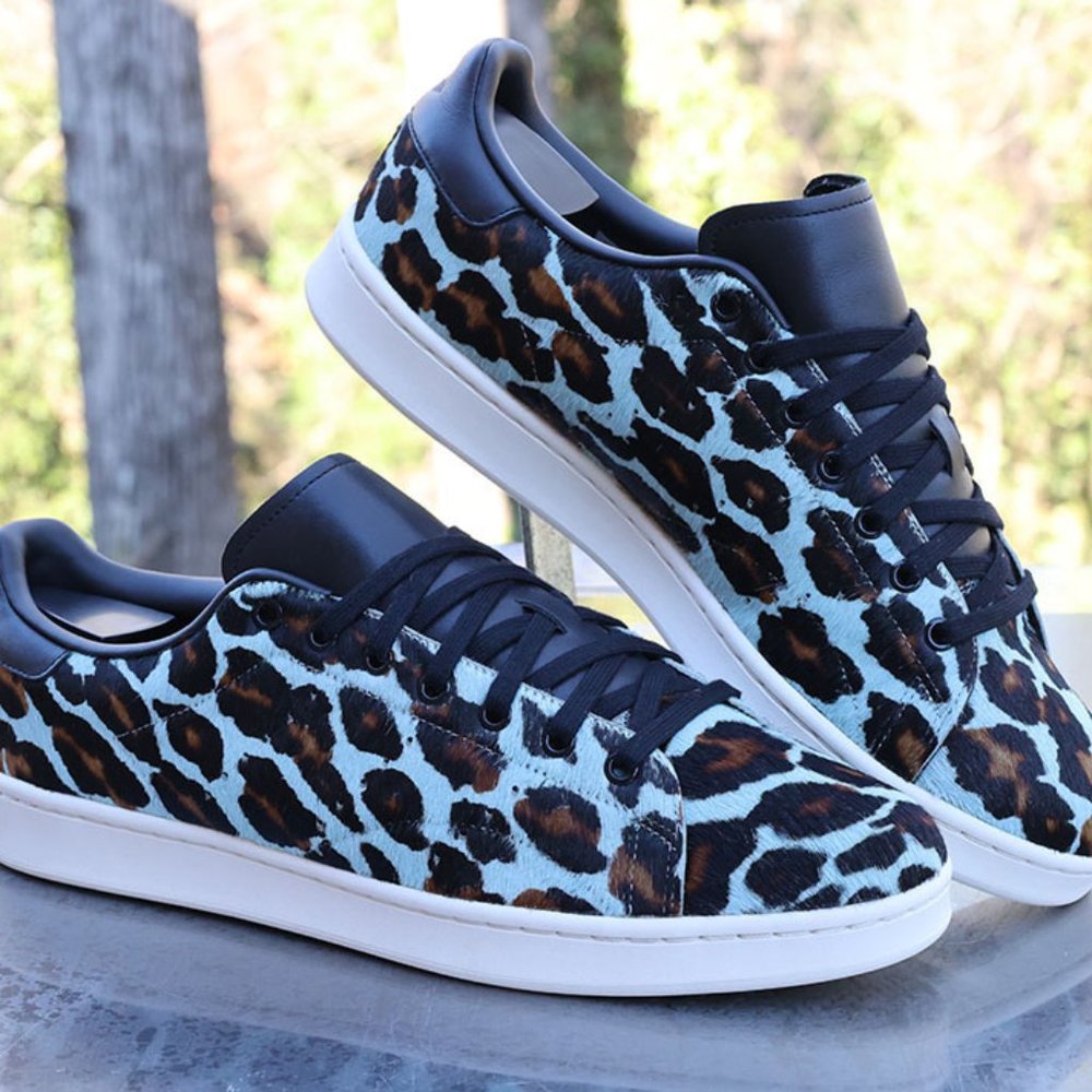 Adidas Stan Smith Blue Leopard Print